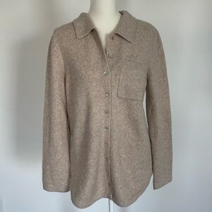 Soft Surroundings Charisse Wool Blend Cardigan Feather Heather XS NEVER WORN